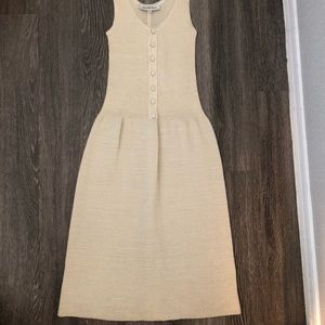 Saks 5th ave creme glittery dress